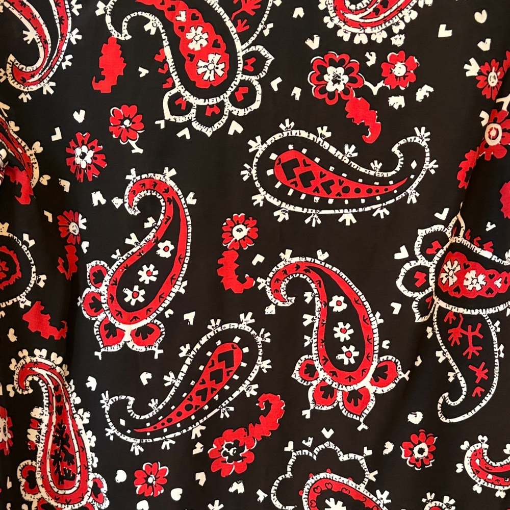The Kooples Black and Red Paisley Blouse - Picture 9 of 10